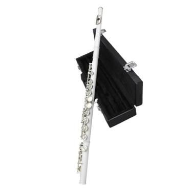 Imagem de Flauta para flauta com 16 furos fechados C branco cobre corpo flauta adequada para iniciantes de instrumentos de sopro de madeira