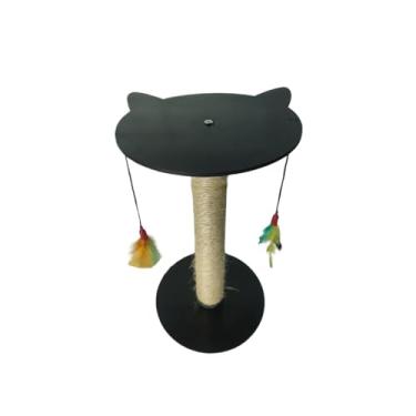 Imagem de Poste Arranhador para Gatos Brinquedo Duplo Divertido Sisal MDF (Preto)