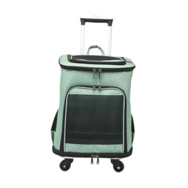 Imagem de Bothyi Mochila transportadora de animais de estimação com rodinhas, mochila transportadora de animais de estimação com rodas, transportadora de viagem, VERDE