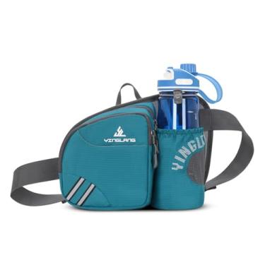 Imagem de Bolsa Cintura para Esportes de Ciclismo Corrida Caminhada com Bolso Garrafa Água Leve Nylon Respirável Armazenar Chaves Carteira Telefone