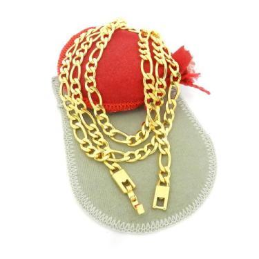 Imagem de Corrente Masculina 60cm 6mm Largura Folheada Ouro 18k CR120 - WNBIJOUT