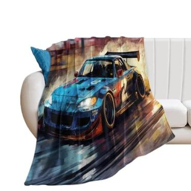 Imagem de HouLaiZhe Cobertor super macio de flanela pintura a óleo JDM S2000 cobertores leves de resfriamento para sofá cama cadeira sofá carro viagem ao ar livre leve quente 178 x 203 cm