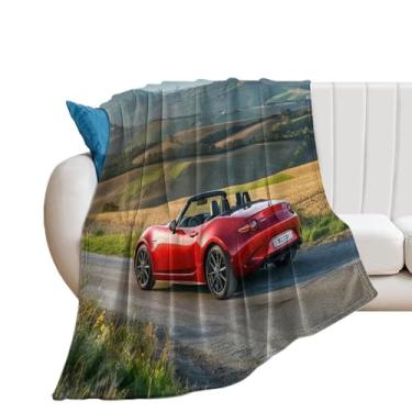 Imagem de HouLaiZhe Cobertor Super Macio Flanela Conversível JDM Mx5 Pastoral Tranquilidade Leve Cobertores de Refrigeração para Sofá-Cama Cadeira Sofá Carro Viagem ao Ar Livre Leve Quente 76 cm x 101 cm