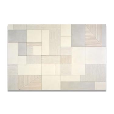 Imagem de Destaques mínimos Arte em tela minimalista: Serenidade tons neutros grande área em branco para decoração de espaço calmo 60 x 90 cm sem moldura