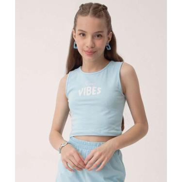 Imagem de Blusa Juvenil Cropped Regata Marisa Tam 10 a 16-71142, Azul, 10