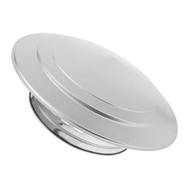 Imagem de Lurrose Tampa de chaminé de aço inoxidável 304 tampa de ventilação de telhado redondo de 38 cm design à prova de chuva para uso externo tampa de chaminé de cone resistente para lareira e fogão