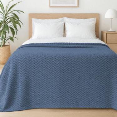 Imagem de Manta Microfibra Liss Habitat Casal 200x220cm - Liss Oceano