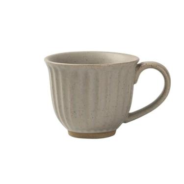 Imagem de Caneca de chá Caneca de cerâmica Retro Latte Simples Europeia Xícara café feito à mão Xícaras de café(Gray)