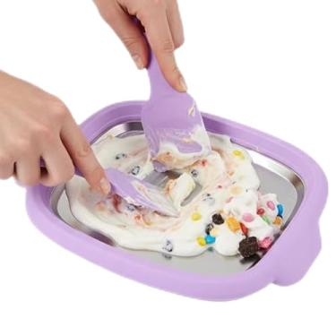 Imagem de Máquina De Gelado Enrolado - Reutilizável com 2 Raspadores,Criador De Gelado Caseiro Para Crianças E Família,Para Sobremesas De Iogurte Sorbet E Mole Em Casa E