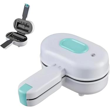 Imagem de Sanduicheira Elétrica 110V Antiaderente Portátil Pequena Branca Misteira Tostex Tostequeira Maquina De Fazer Preparar Sanduiche Misto