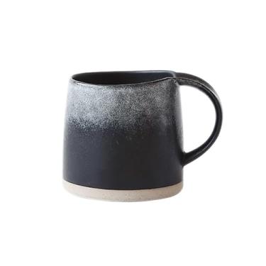 Imagem de Caneca de chá Caneca de cerâmica retrô preta e branca, xícara café com leite Xícaras de café(Preto)