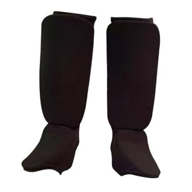 Imagem de Colaxi Caneleiras com proteção para o peito do pé, ideais para karatê, esportes, taekwondo, kickboxing e luta agarrada, Preto