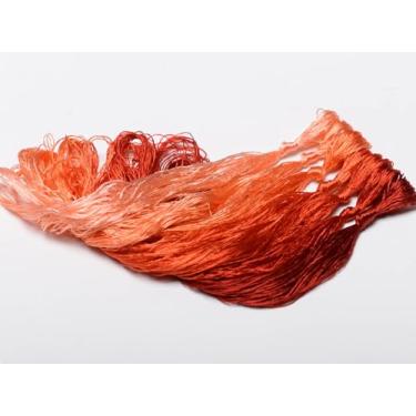 Imagem de RUSHIGUAN 100% pura natureza amoreira fio de seda acessório de joias flores artificiais ponto cruz bordado fio diy kits de costura 7 cores gradientes 22 m cada (7)