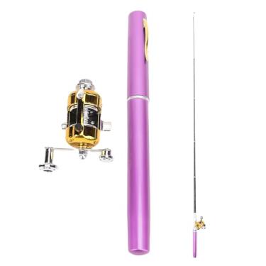 Imagem de RiToEasysports Vara de Pesca de Caneta, Caneta de Bolso Leve de Alta Resistência Com Carretel Embutido para Entusiastas de Pesca Ao Ar Livre (PURPLE)