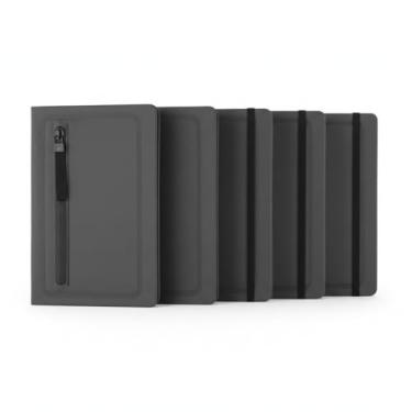 Imagem de Caderno de Anotações Executivo com Porta Objetos, Capa Dura em Material Sintético, 80 Folhas Pautadas, Cinza, 21,5x15,5x1,5cm (5, Preto)