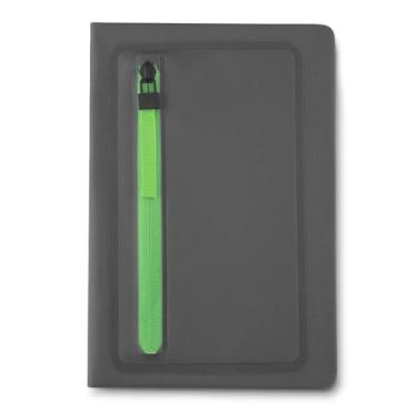 Imagem de Caderno de Anotações Executivo com Porta Objetos, Capa Dura em Material Sintético, 80 Folhas Pautadas, Cinza, 21,5x15,5x1,5cm (1, Verde)