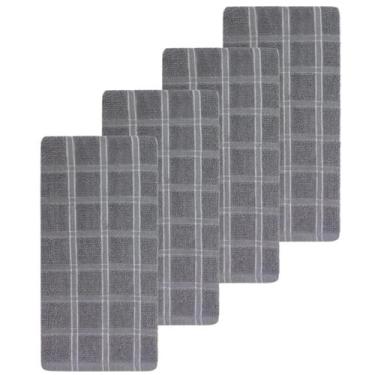 Imagem de Kit 4 Panos De Prato Camesa Chess 45 x 65 cm, Cinza