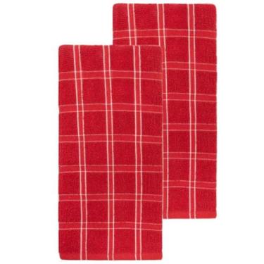 Imagem de Kit 2 Panos De Prato Camesa Chess 45 x 65 cm, Vermelho
