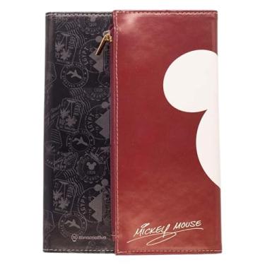 Imagem de Zonacriativa - Caderno com Estojo Mickey Mouse Disney 96 folhas | Tecido sintético, estojo na capa com zíper e espaço para canetas | Ideal para estudos e viagens