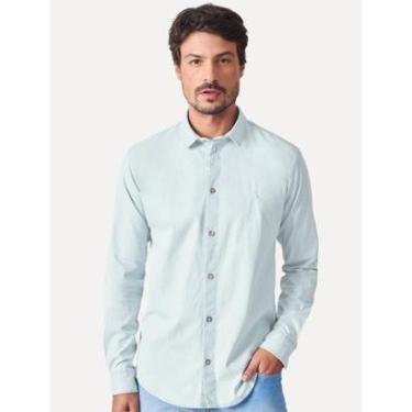Imagem de Camisa Reserva Masculina Casual Enxuto Jeans Azul Celeste-Masculino