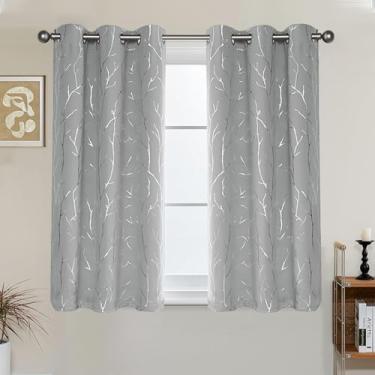 Imagem de BUHUA Cortinas curtas de 76 cm de comprimento, painéis de beliche pretos para trailer, cortinas de janela de cozinha sobre a pia, cortinas blackout com isolamento térmico para janelas pequenas (2