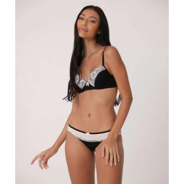 Imagem de Calcinha Biquíni Recorte Renda Marisa-16063, Preto, M