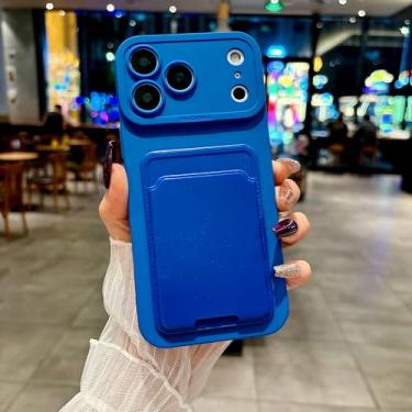 Imagem de HTVJFXCapa com compartimento para cartão para iPhone 11 Pro Max (azul escuro)