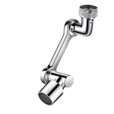 Imagem de Cabeça de pulverização de torneira giratória de 1440° – Aeradores e adaptadores universais de liga de cobre para torneira de extensão, prata