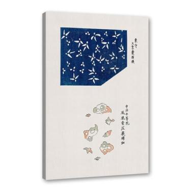 Imagem de Galeria japonesa impressões de arte de parede vintage onda Ukiyo-e pôster Katsushika Hokusai Kanagawa pintura em tela sala de estar decoração de casa (SKU6,27.9x35.6 cm = (28x35 cm), emoldurado (tela