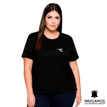 Imagem de Camiseta Diadora Small Logo Plus Size Feminina - Preto G2-Feminino