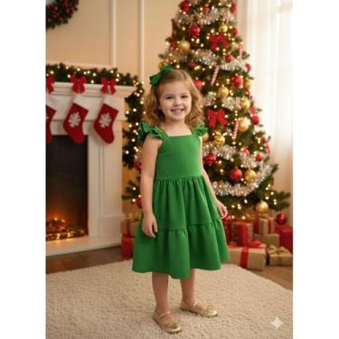 Imagem de Vestido Festa Estiloso Infantil Duna Natal Ano Novo Brilho menina blog