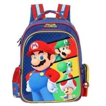 Imagem de Mochila de Costas Infantil Super Mario e Amigos Luxcel, Azul