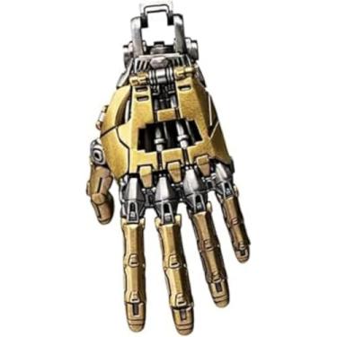Imagem de Mechanical Hand Pendant Necklace, Vintage Fashion Steampunk Pendants, Articulated Design of Hand Joints, Novel and Unique Creative Small Decorative Accessories (Golden)