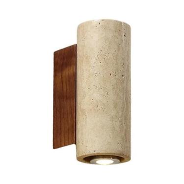 Imagem de Luminária De Parede LED Em Mármore Amarelo Para Quarto, Sala De Estar,