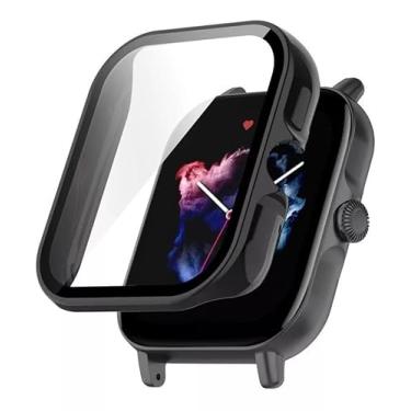 Imagem de Capa Protetora Case Película de Vidro Marca 123Smart Compativel com GTS 4 Mini NEW A2035 (Preto)