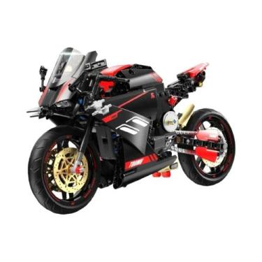 Imagem de Conjunto De Blocos De Montar De Motocicleta De Corrida De Alta Velocid