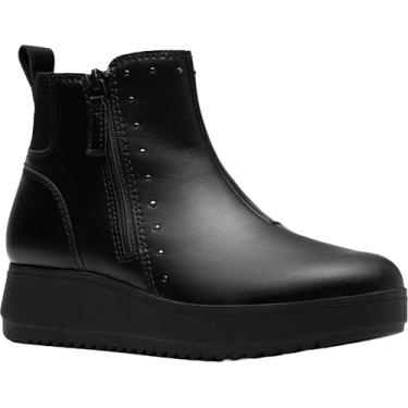 Imagem de Clarks Bota feminina Zylah Willow na altura do tornozelo, Couro preto, 10 Wide