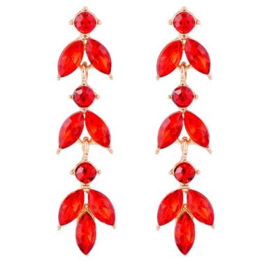 Imagem de Brincos de formatura de casamento com strass para mulheres, elegantes brincos de cristal para noivas, damas de honra, vestidos de formatura 2024, Metal, Sem pedra preciosa