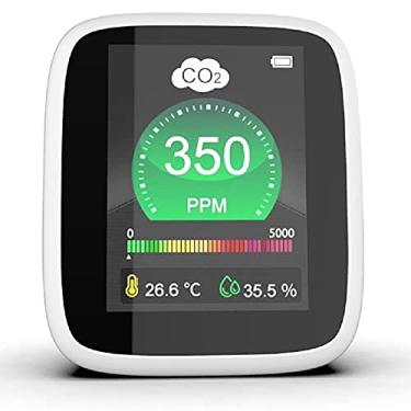 Imagem de Detector de dióxido de carbono detector de CO2 monitor de qualidade do ar, nível PPM de dióxido de carbono CO2, detector de temperatura e umidade, para carro de escritório doméstico