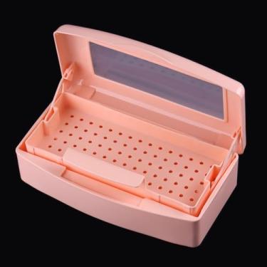 Imagem de Caixa de esterilizador de unha recipiente desinfetante de plástico para ferramentas de acessórios de arte de unhas, caixa de imersão de esterilizador com coador, pedicure, equipamento de limpeza de