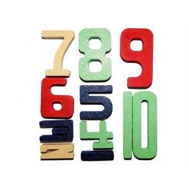 Imagem de Kit Matemática Montessori Números de Altura Proporcional, Números Coloridos para Aprendizagem, Material Educativo