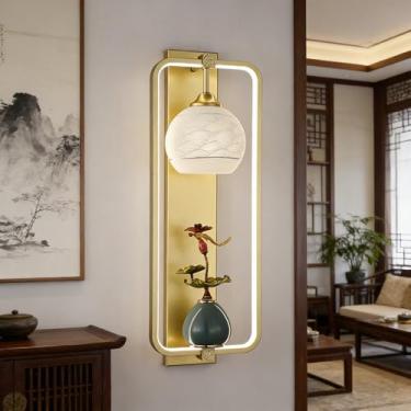 Imagem de OUFULA Contemporânea Lâmpada de parede LED Chinês Criativo Sala Quarto Estudo Villa Hotel Casa de Chá Corredor Escadas Luz (Estilo 39)