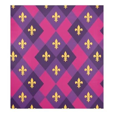 Imagem de Blueangle Mardi Gras Argyle capa de ímã para lava-louças, decoração da capa frontal da máquina de lavar louça, adesivos de eletrodomésticos, adesivos de eletrodomésticos, 58 cm C x 66 cm adesivo