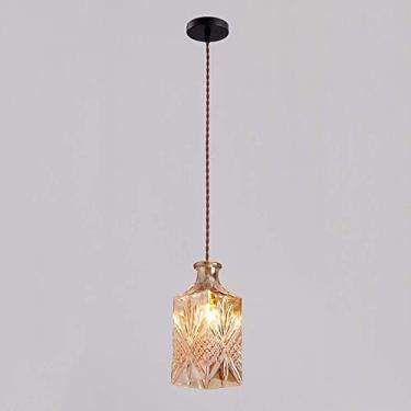 Imagem de Luminárias Pendentes Vintage em Formato de Garrafa de Vinho丨Luminária Moderna e Minimalista para Café/Bar com Cúpula de Vidro Única para Decoração de Interiores丨E27, Máx. 40W