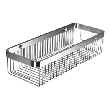 Imagem de Organizador de chuveiro flutuante para chuveiro, organizadores de banheiro sem broca, prateleiras de chuveiro de aço inoxidável montadas na parede cesta de malha de armazenamento de metal prateleiras