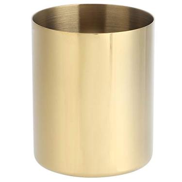 Imagem de Suporte de caneta dourado de aço inoxidável, superfície de espelho de luxo, organizador de armazenamento de mesa multifuncional para decoração de escritório doméstico, papelaria,