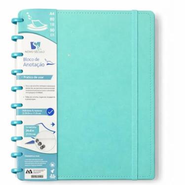 Imagem de Caderno Inteligente Discos 80 Folhas 29,5x21,5cm Capa Dura Faculdades Escolar Escritorio (Verde)