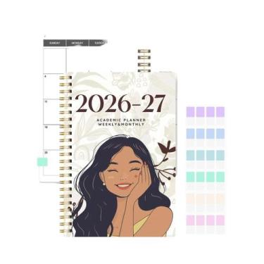 Imagem de Planejador Semanal E Mensal A5 2026-2027, Organizador Espiral, Calendá