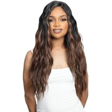 Imagem de Janet Collection Melt NUSKIN Peruca TAU com nós de renda invisível – Parte profunda UHD, linha do cabelo pré-arrancada, cabelos de bebê, peruca frontal de renda suíça transparente, visual natural sem