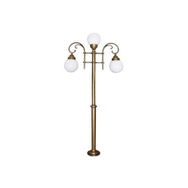 Imagem de Poste Colonial Miami para Jardim de Alumínio 03 Globos 3,07m